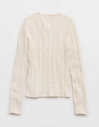 Aerie Cotton Cable Henley Sweater