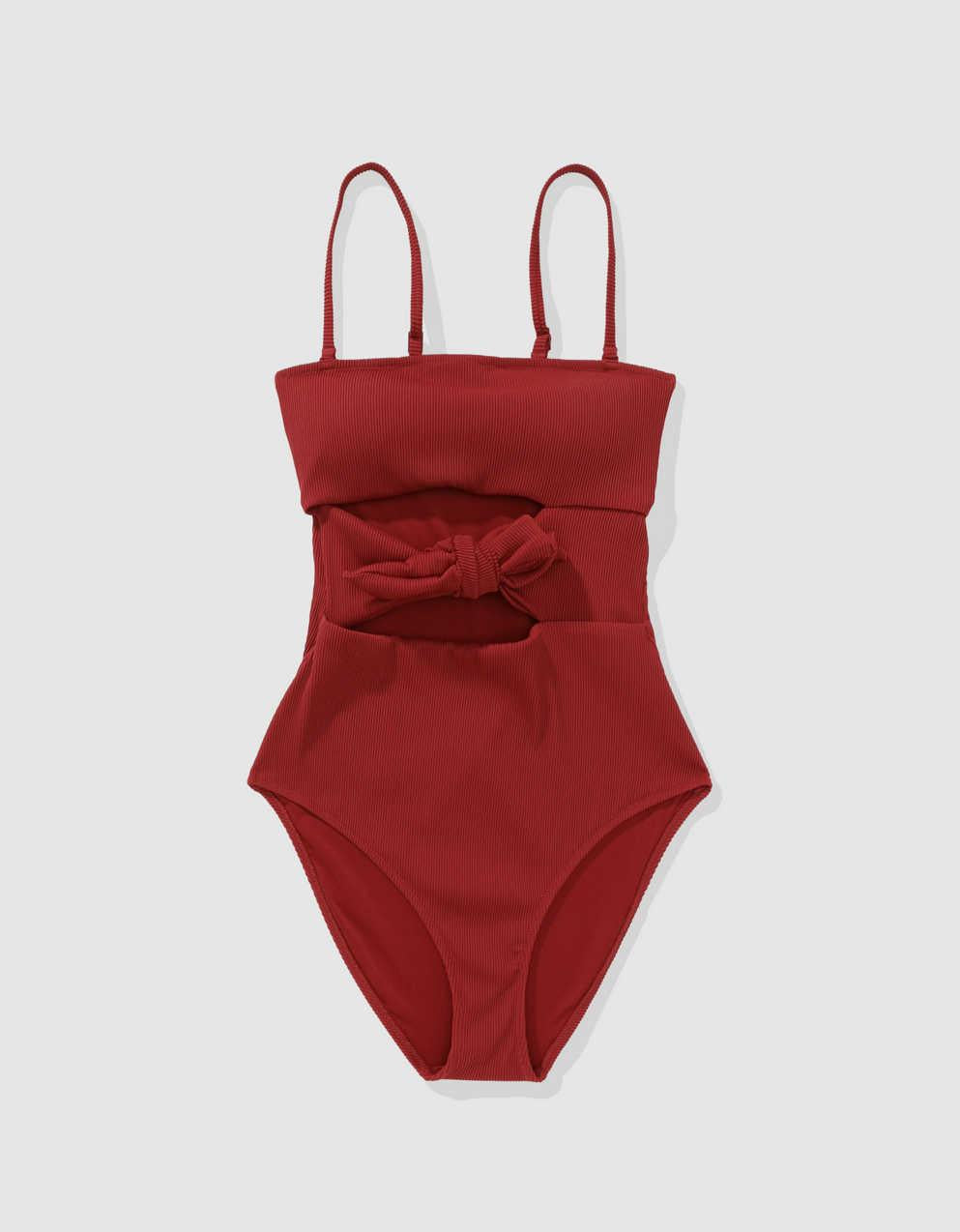 Aerie 羅紋包裹領帶一件式