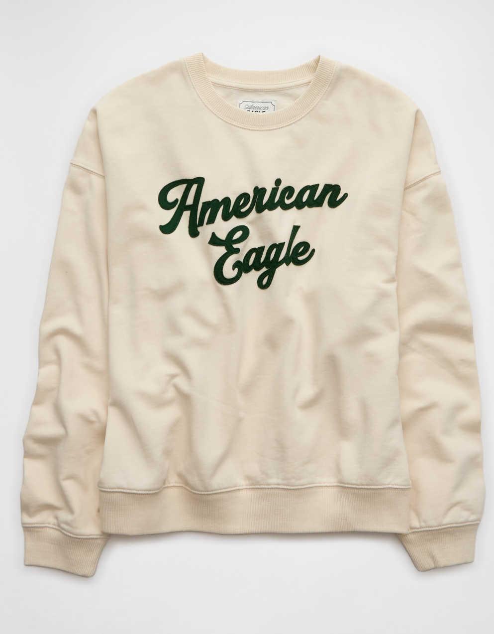 AE Logo Graphic Relaxed Crew Neck Sweatshirt