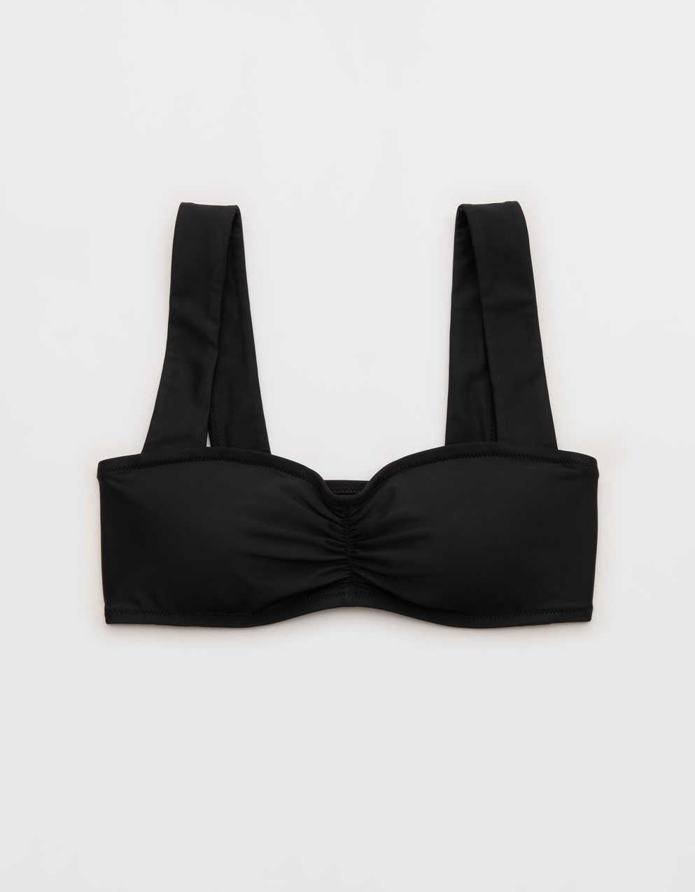 Aerie Ruched Wide Strap Bandeau Bikini Top