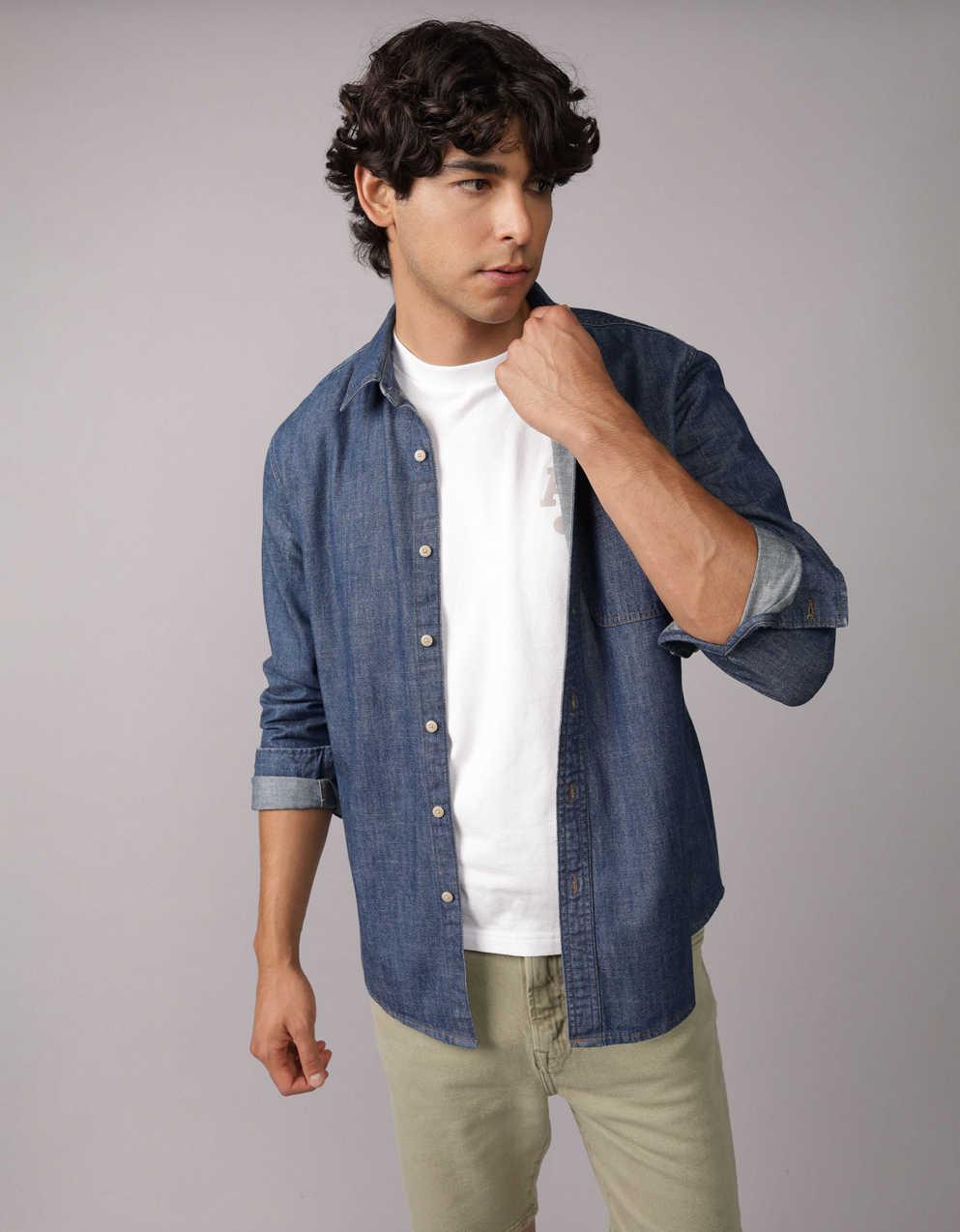 AE 長袖牛仔襯衫
