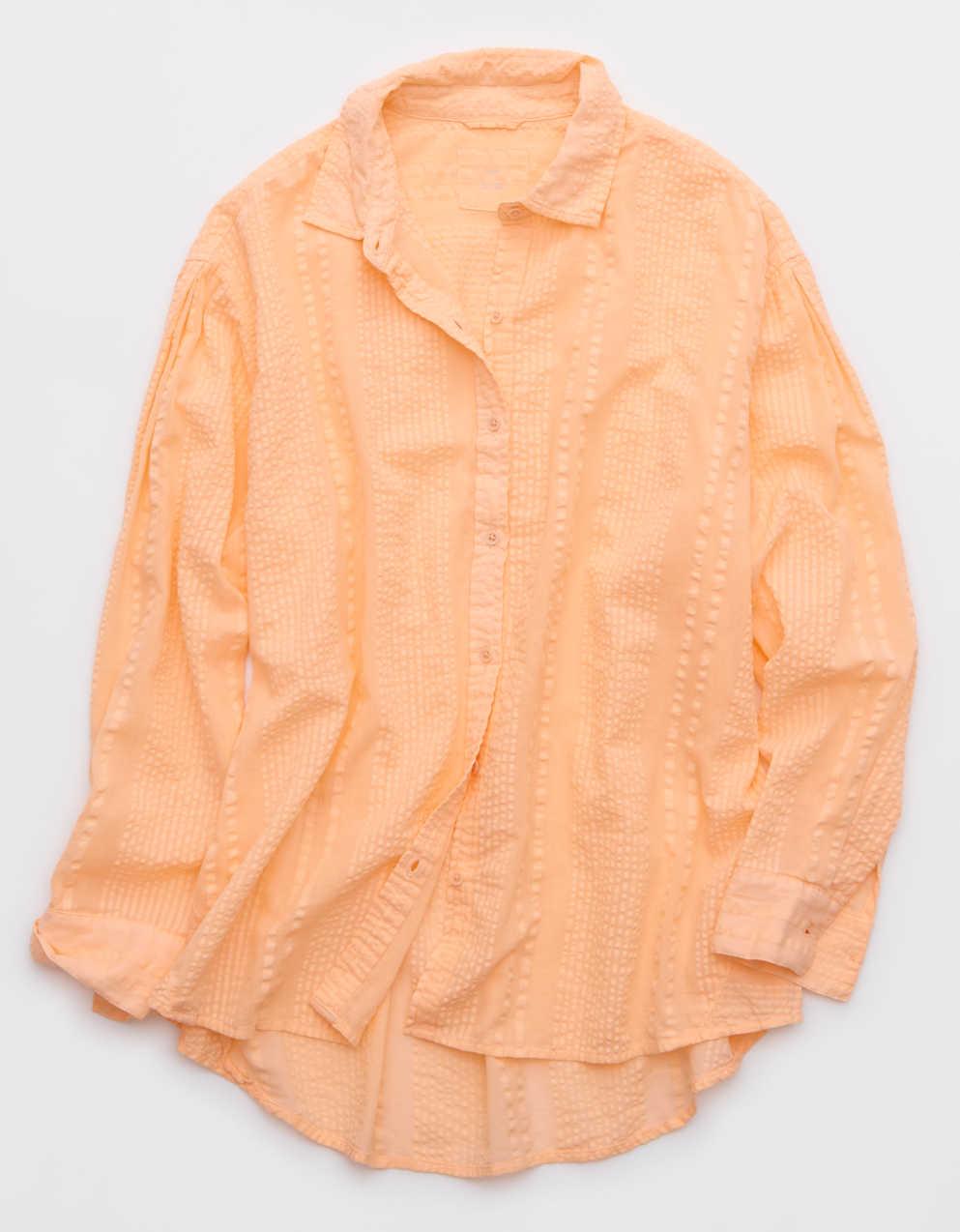 Aerie Seersucker Coverup Shirt