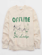OFFLINE By Aerie 雲毛絨超大圓領運動衫