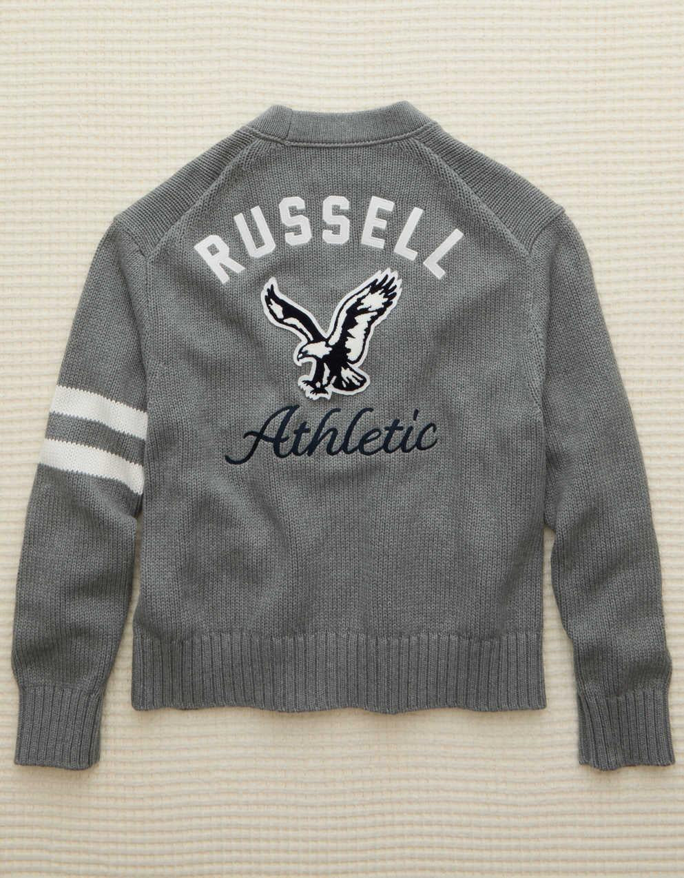 AE x Russell Athletic大學開襟毛衣
