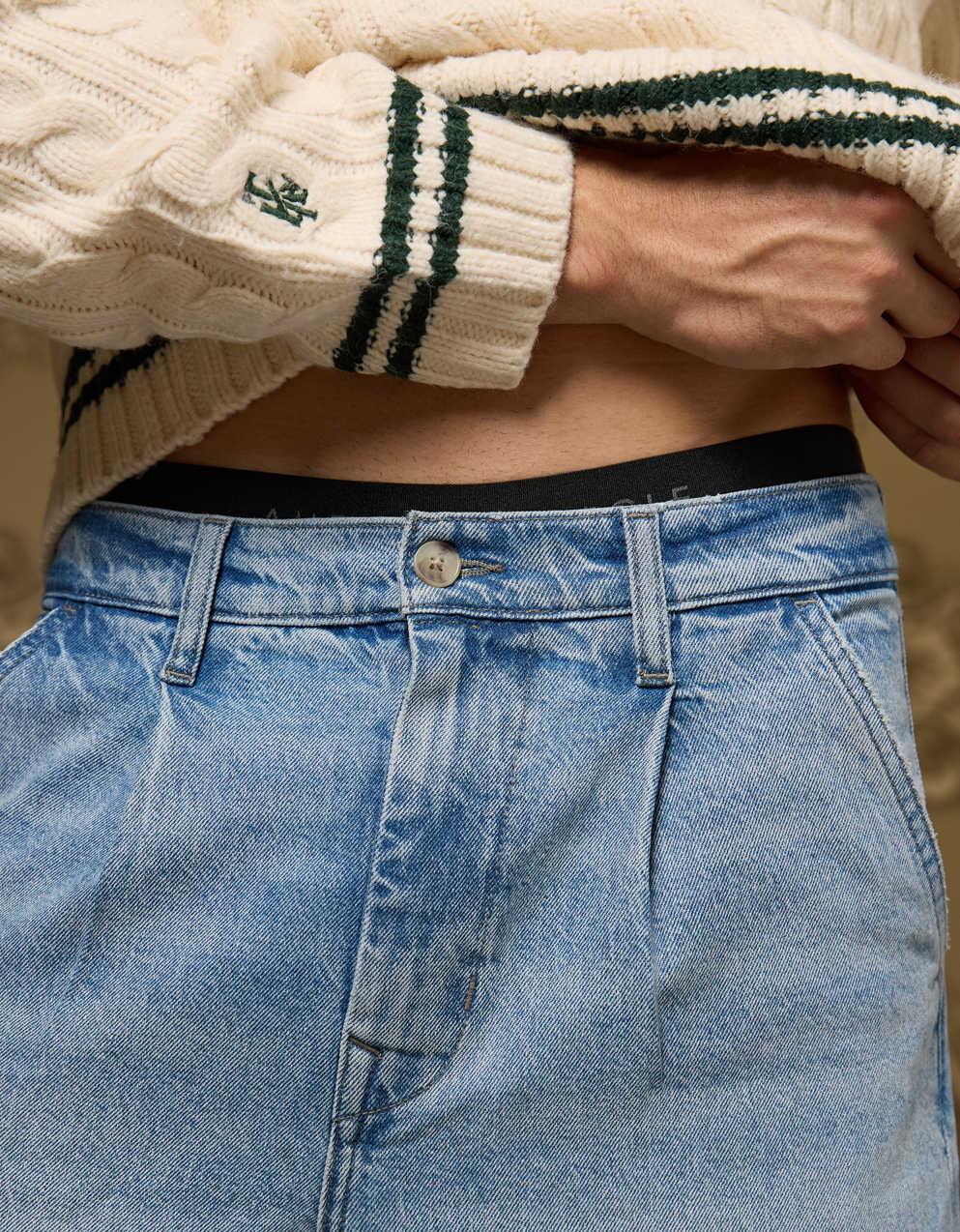 AE x Tru Kolors百褶牛仔褲