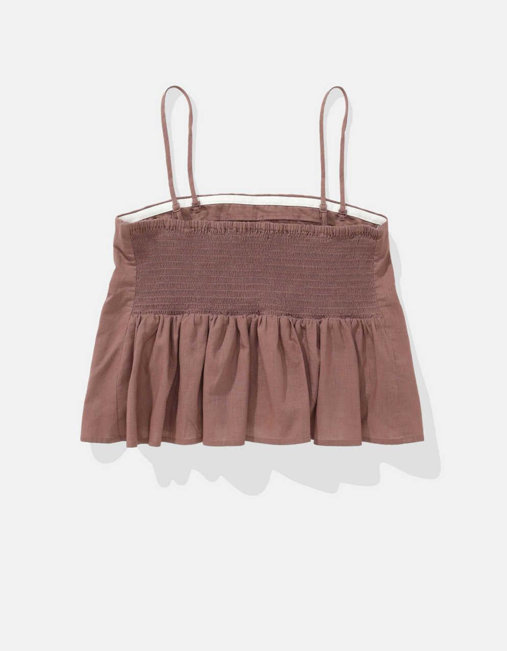 AE 亞麻混紡無肩帶針織上衣