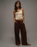 AE Linen-Blend Wide-Leg Pant