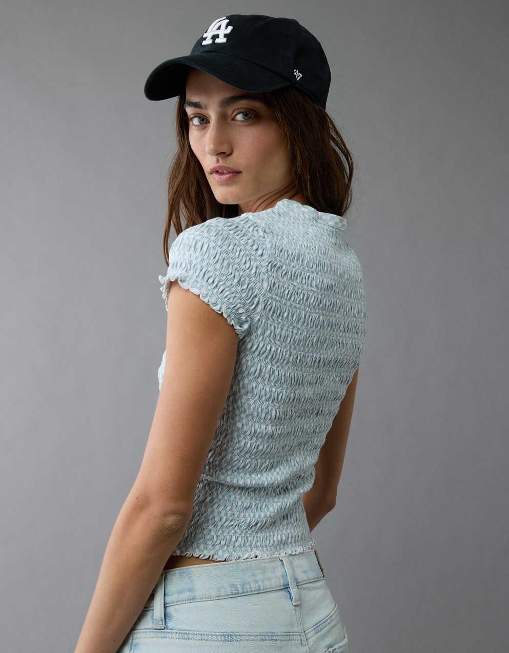 AE Smocked Hey Baby Tee