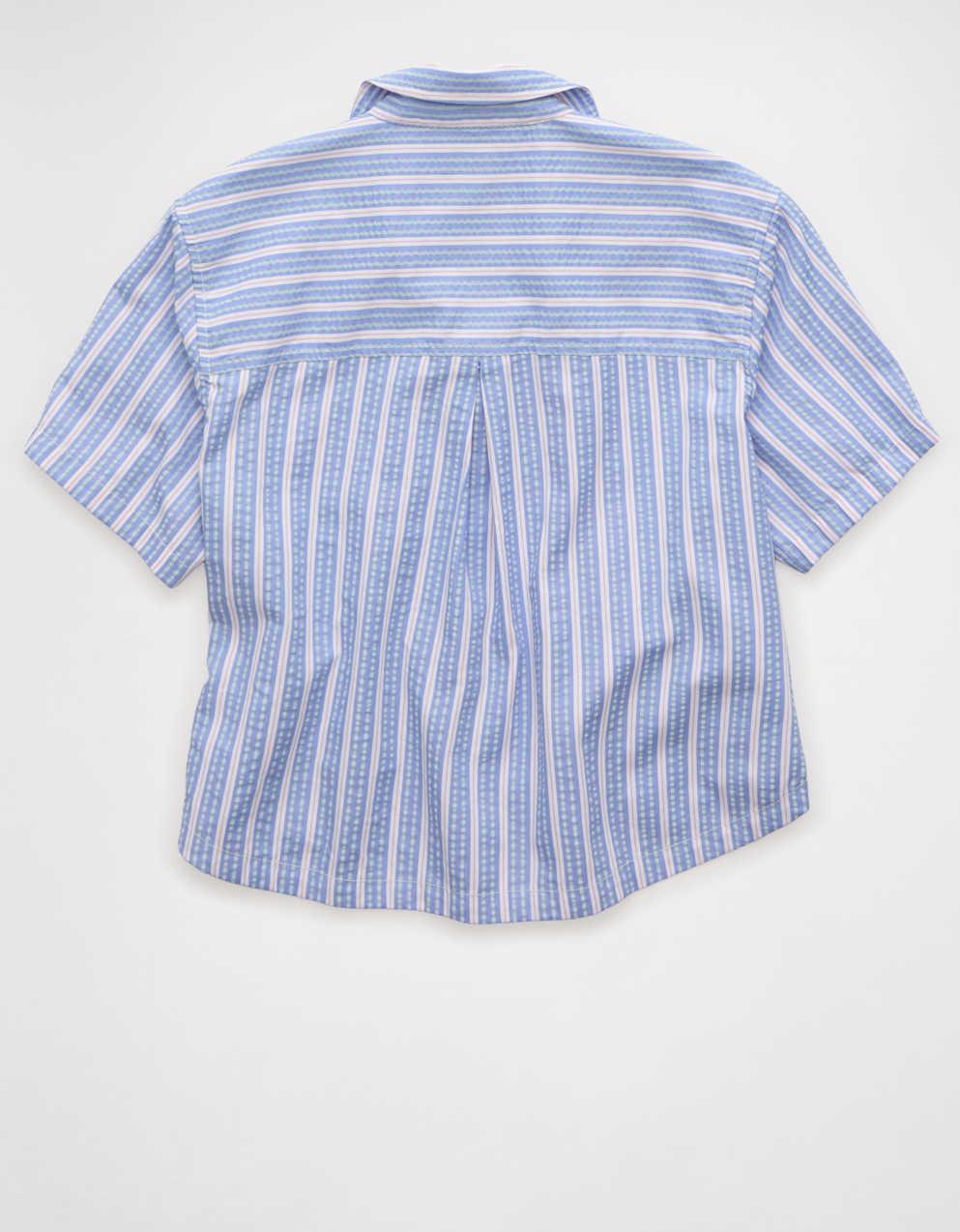AE Short-Sleeve Side-Tie Button-Up Shirt