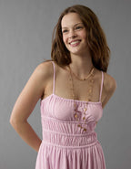 AE Sunchaser Knit Smocked Bodice Midi Dress