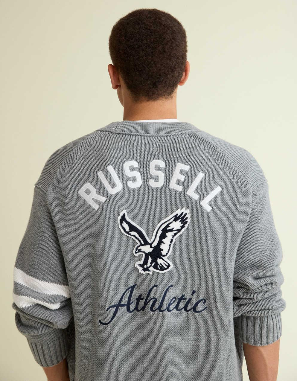 AE x Russell Athletic大學開襟毛衣