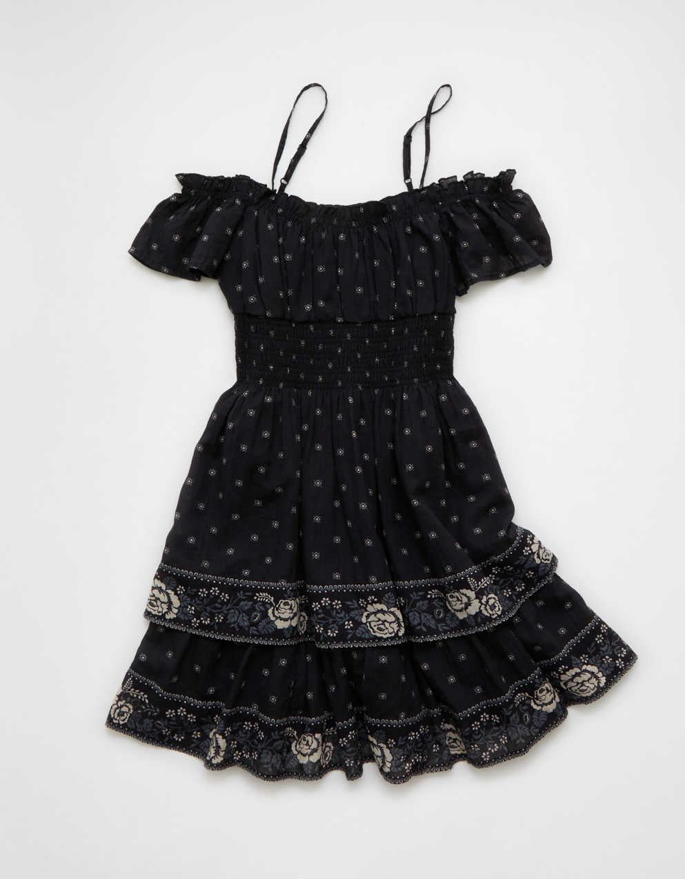 AE Off-The-Shoulder Smocked Mini Dress