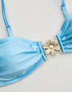 Aerie Floral Clasp Bandeau Bikini Top