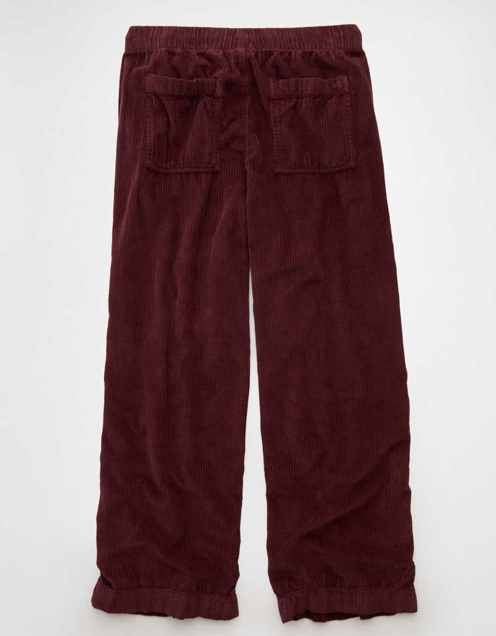 AE Stretch Corduroy Low-Rise Baggy Wide-Leg Pant