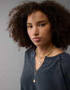 AE Big Hug Notch Neck Waffle Sweatshirt