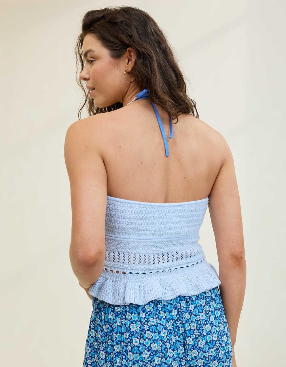 Aerie 荷葉邊針織 Tube Top