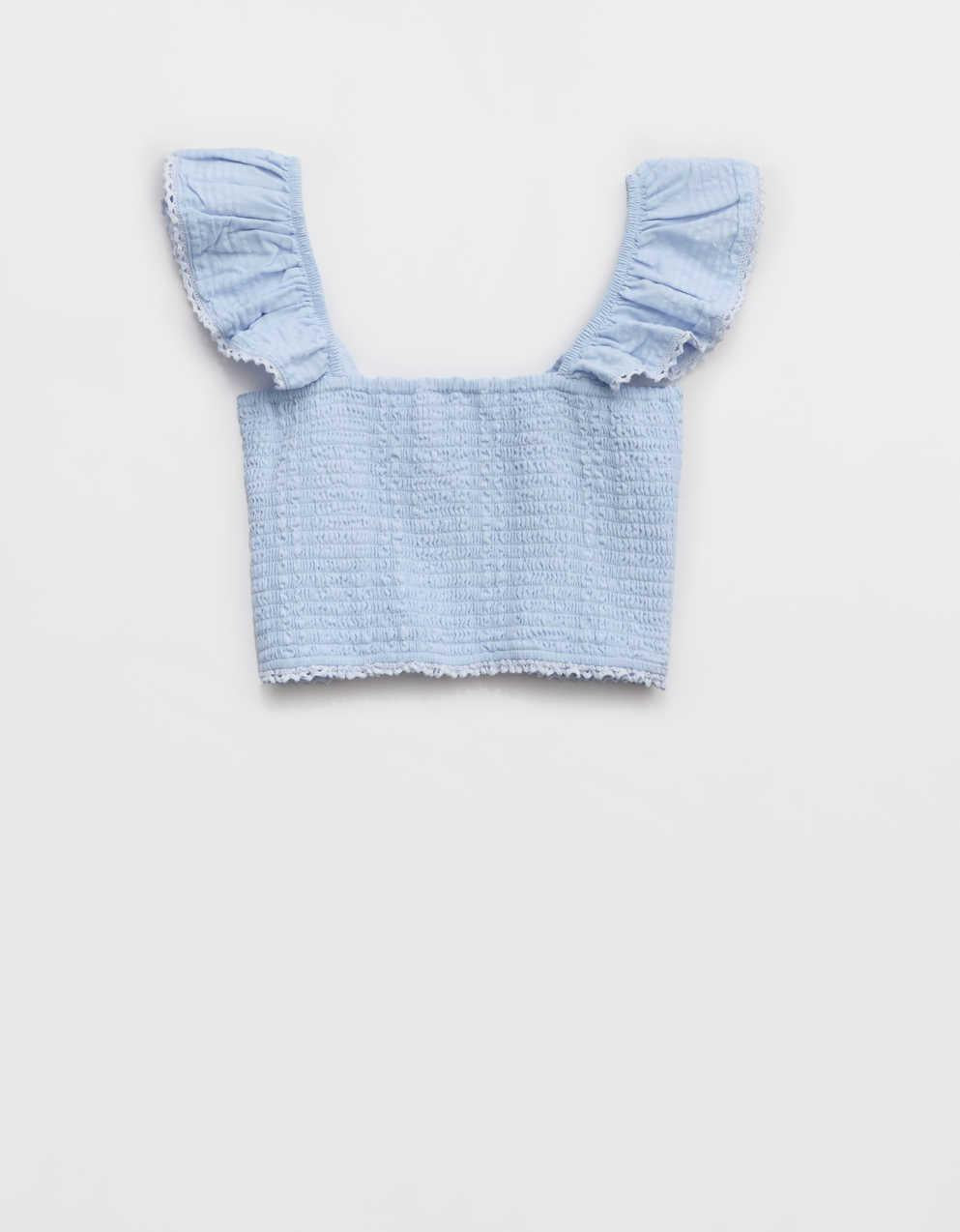 Aerie Cropped Seersucker Tank Top