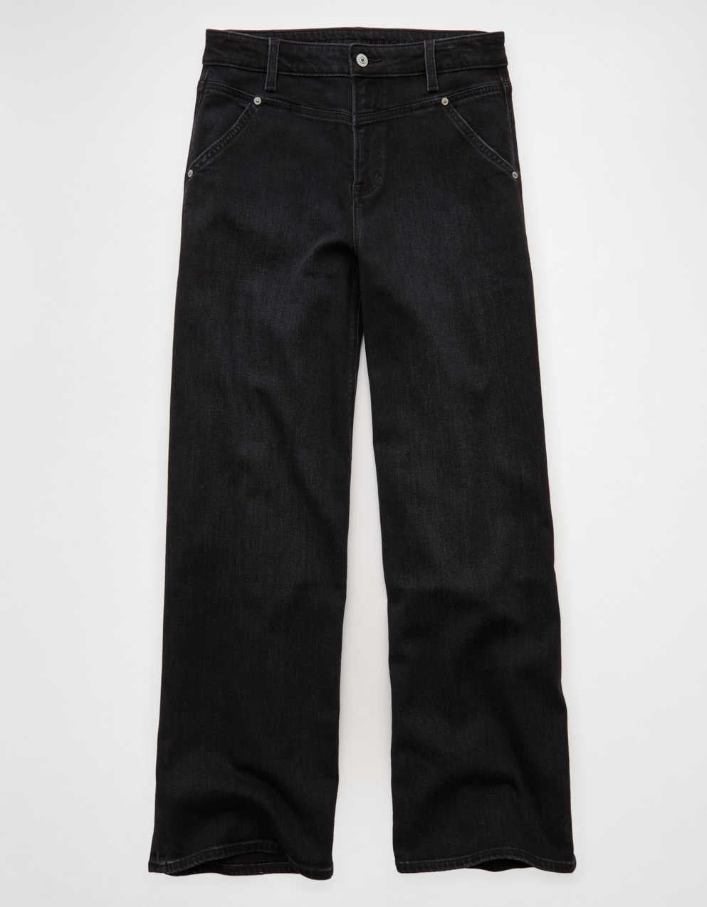 AE 超高腰寬鬆闊腳牛仔褲