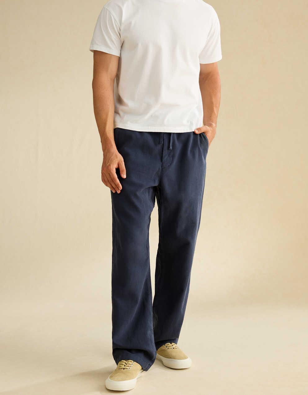 AE 冷色斜紋寬鬆褲