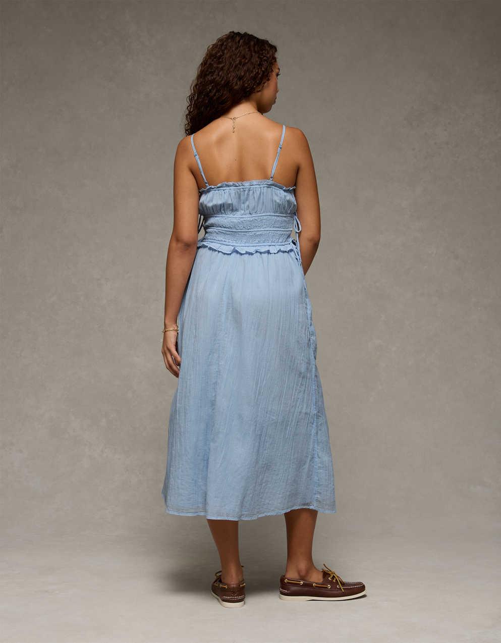AE Corded Smocking Midi Dress