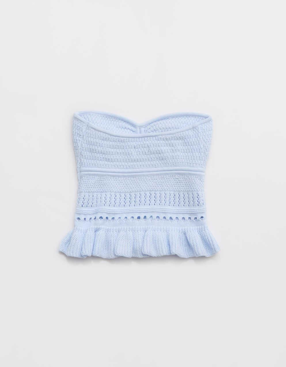 Aerie 荷葉邊針織 Tube Top