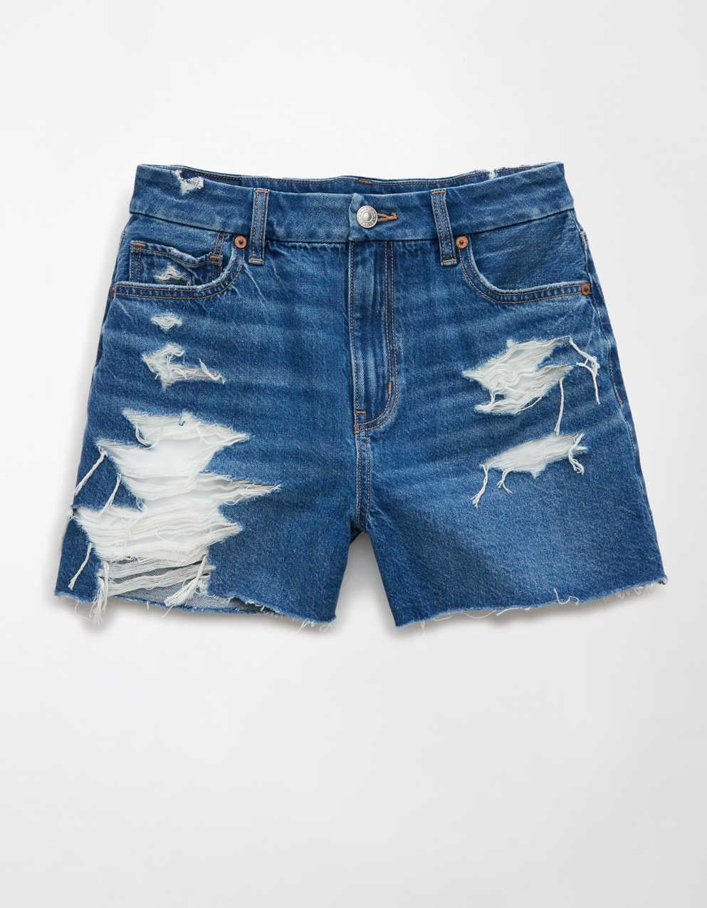 AE Strigid Curvy Ripped Denim Mom Short