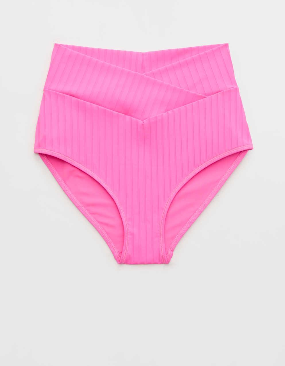 Aerie Ribbed High Waisted Full Coverage Bikini Bottom