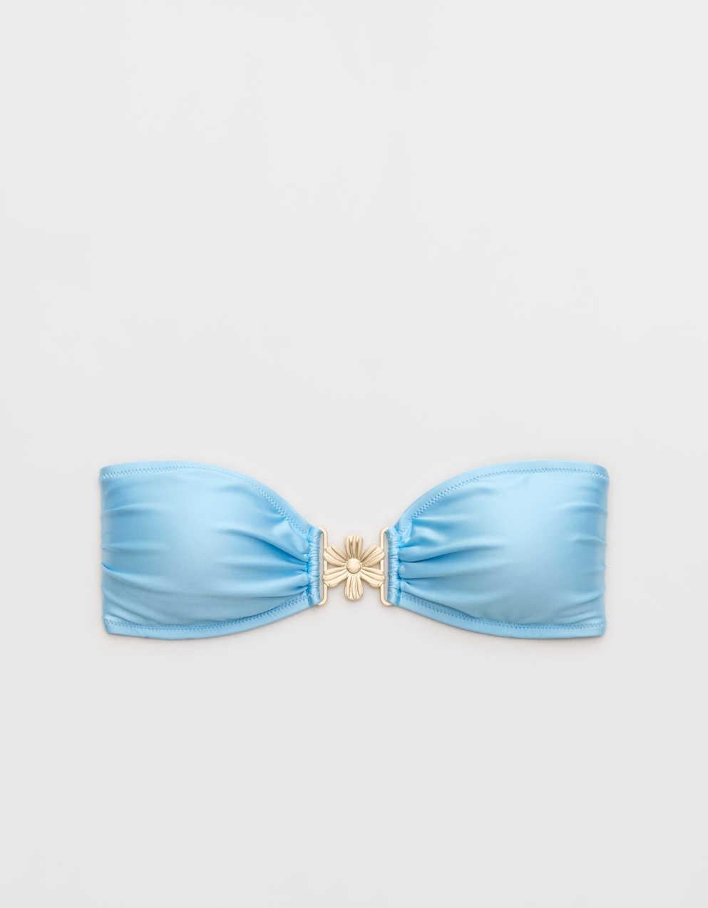 Aerie Floral Clasp Bandeau Bikini Top