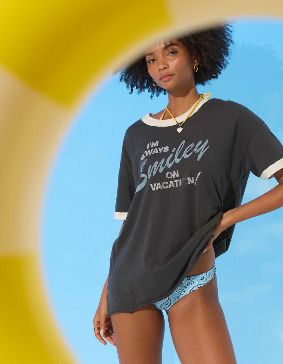 Aerie | Smiley® 超寬鬆男友 T 恤