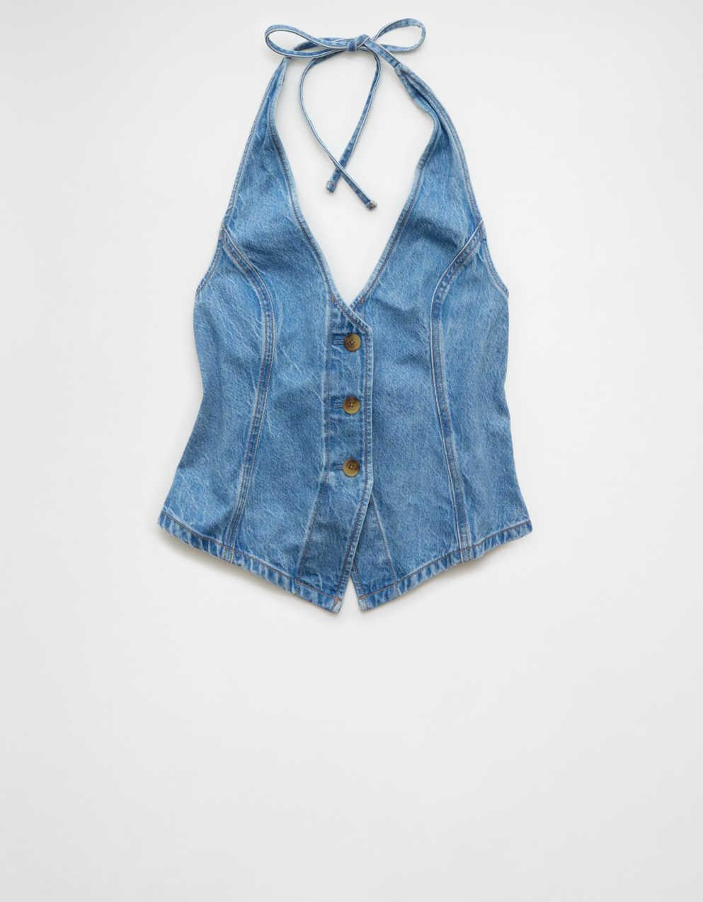 AE Denim Tie-Back Vest