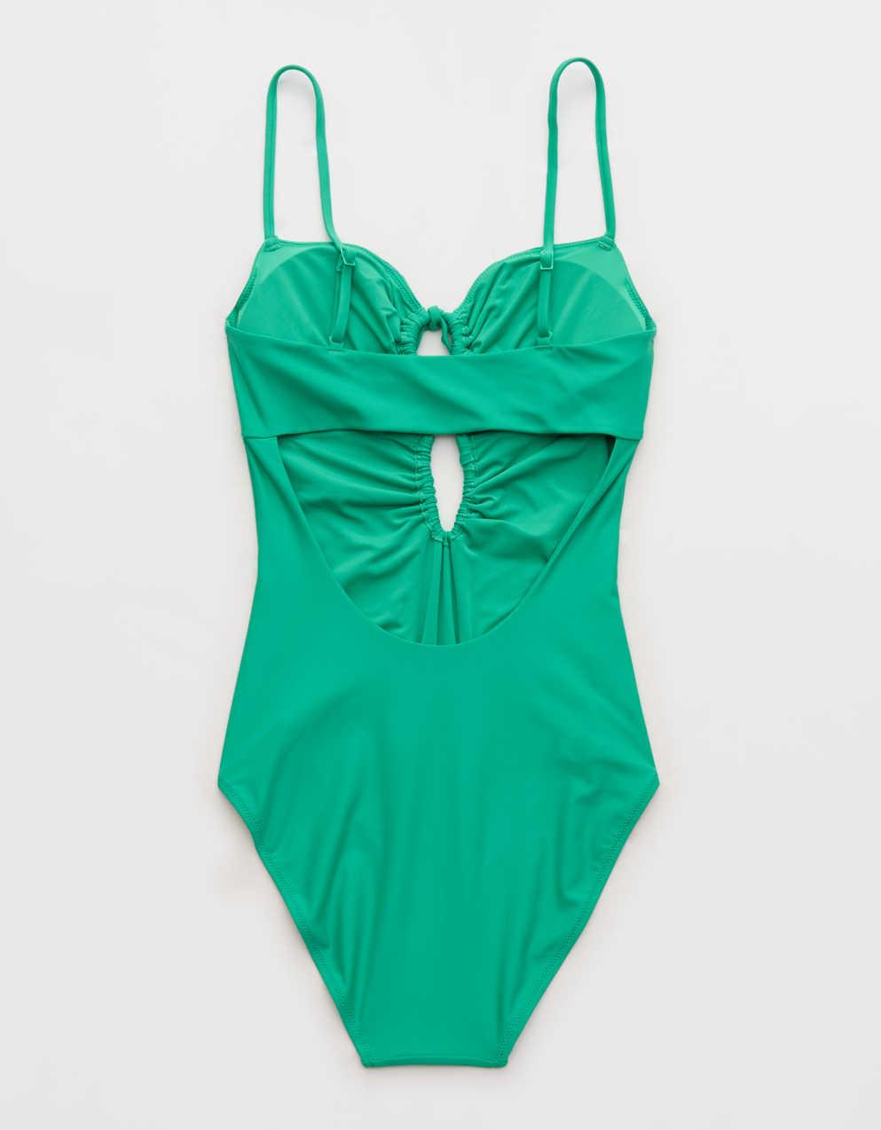 Aerie 荷葉邊剪裁全覆蓋一件式泳裝
