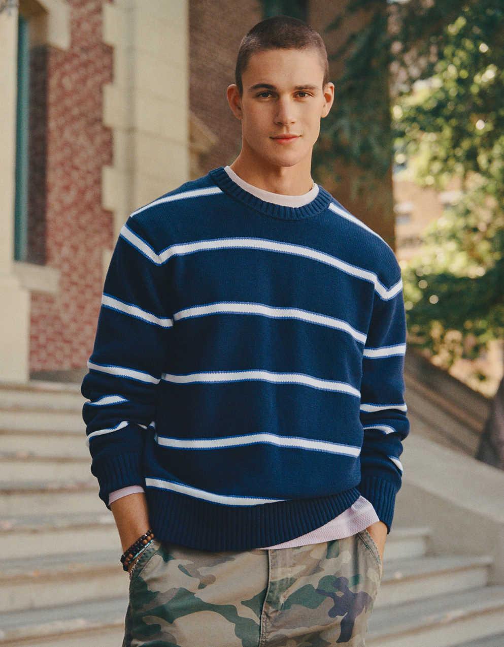 AE Striped Crew Neck Sweater